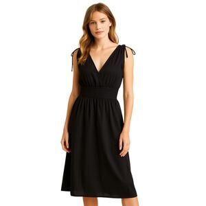 Old Navy Black Smocked Waist Midi Dress – Women’s Large (NWT)